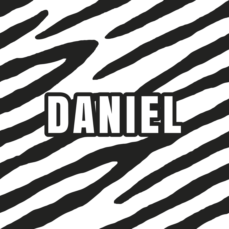 Tapis vinyle motif zèbre nom personnalisable - TenStickers