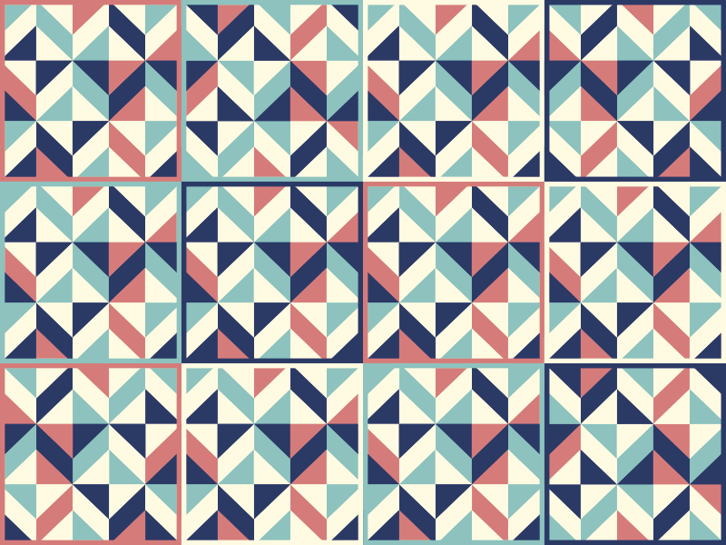 Tapis vinyle salon multicolore losange géométrique - TenStickers