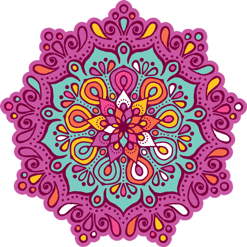 Tapis vinyle mandala design mandala coloré - TenStickers
