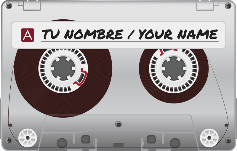 Cassette radio pvc tapis avec nom - TenStickers