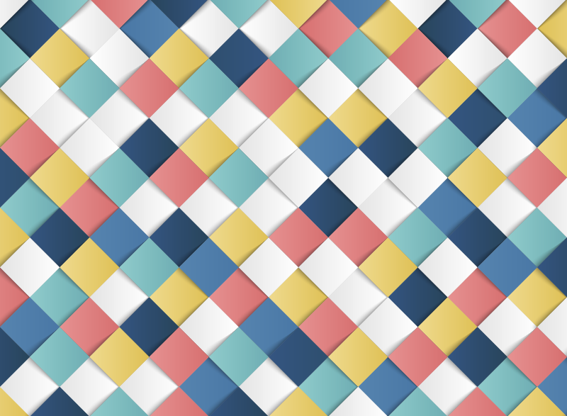 Tapis vinyle géométrique motif arlequin coloré - TenStickers