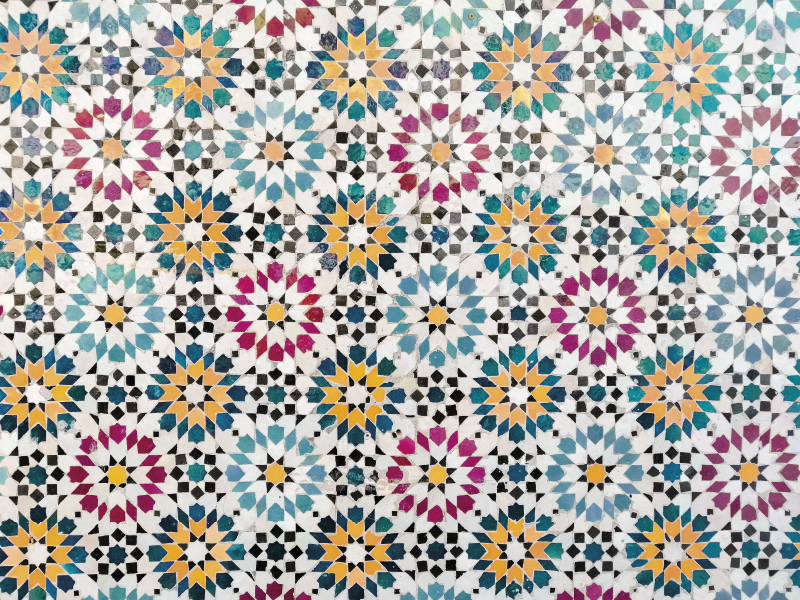 Tapis en vinyle à motifs de mosaïques florales - TenStickers