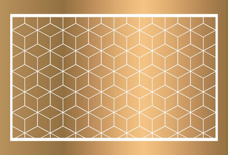 Tapis vinyle géométrique motif cubique - TenStickers