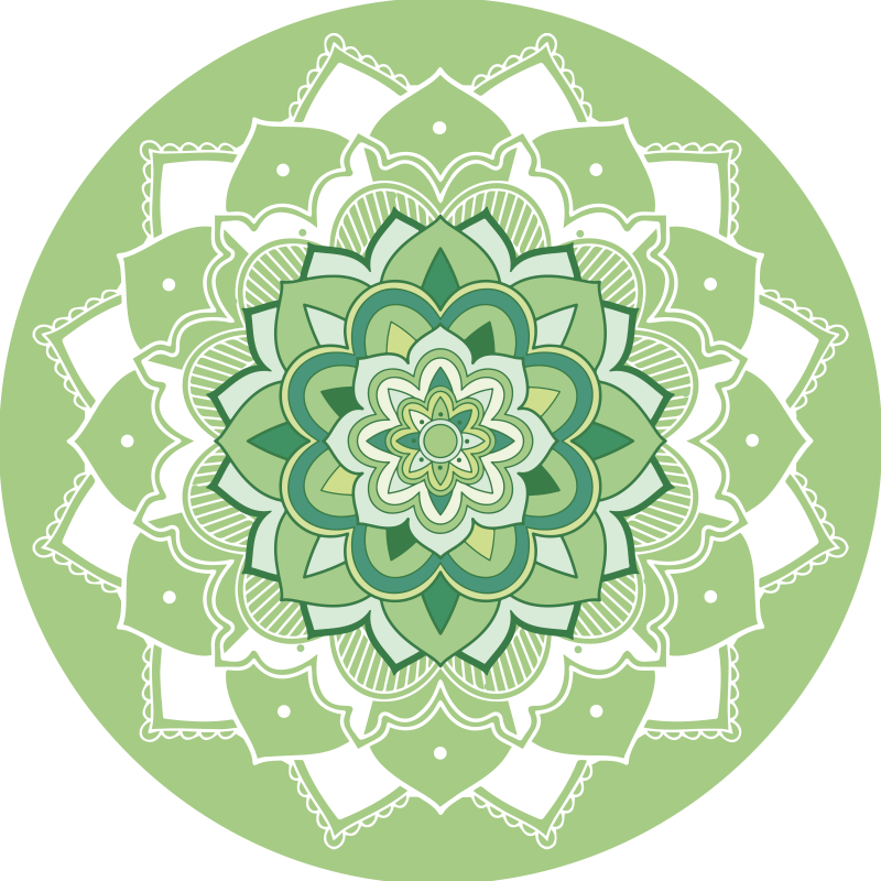 Tapis vinyle mandala design mandala vert - TenStickers