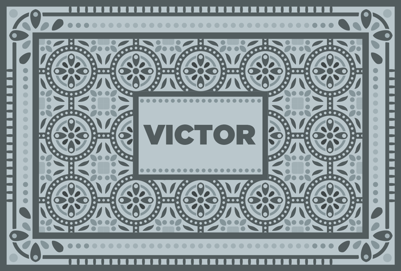 Tapis vinyle gris ciment avec nom - TenStickers