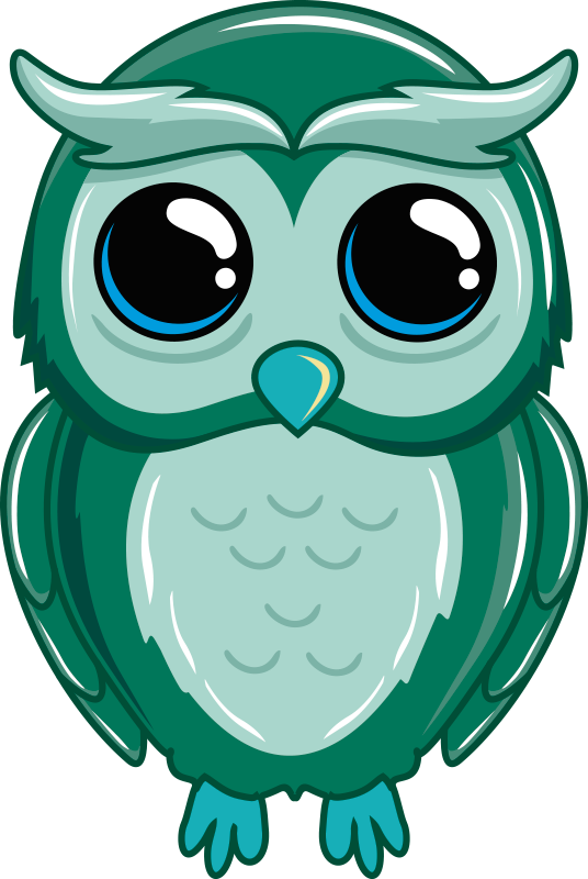 Tapis vinyle enfant illustration de hibou vert - TenStickers