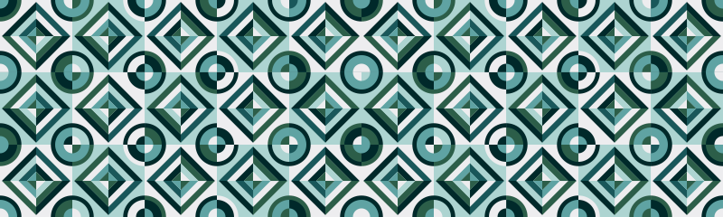 Tapis vinyle mosaïque figures rétro - TenStickers