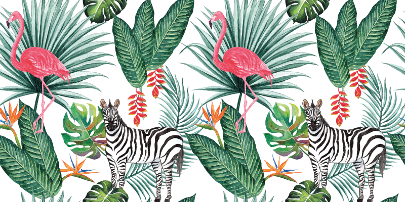 Tapis vinyle animal faune tropicale - TenStickers