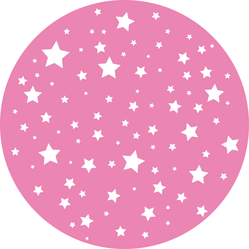 Tapis vinyle étoiles cercle rose - TenStickers