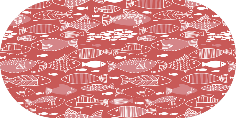 Tapis vinyle animal décor à motifs de poissons - TenStickers