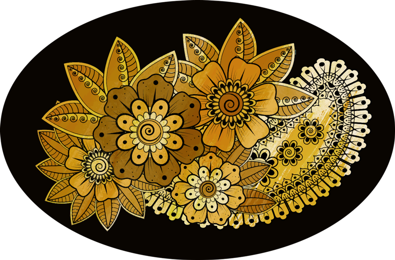 Tapis vinyle salon Style indien paisley - TenStickers