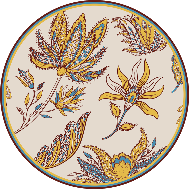 Tapis vinyle plantes élégance florale ornée - TenStickers