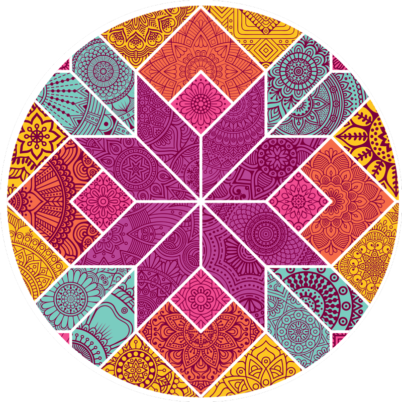Tapis vinyle mandala complexité mandala - TenStickers
