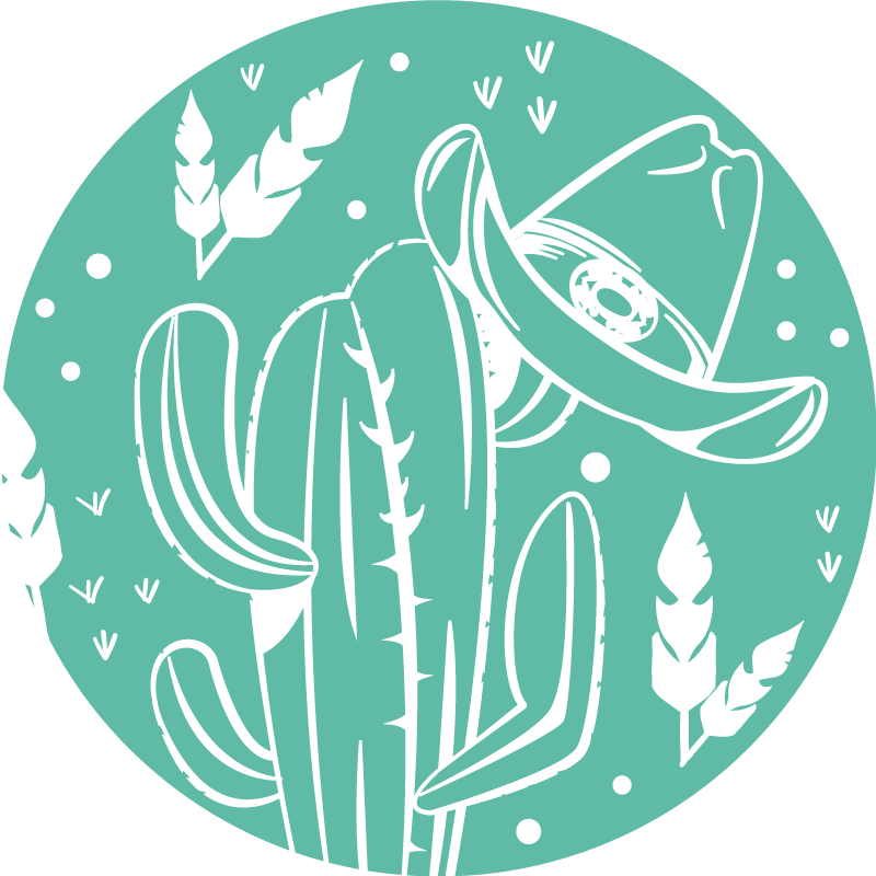 Tapis vinyle plantes thème des cactus botaniques - TenStickers