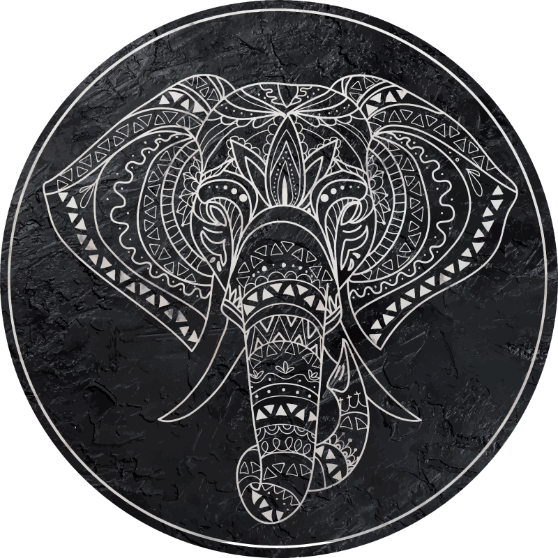 tapis vinyle mandala Texture de marbre en forme d'éléphant - TenStickers