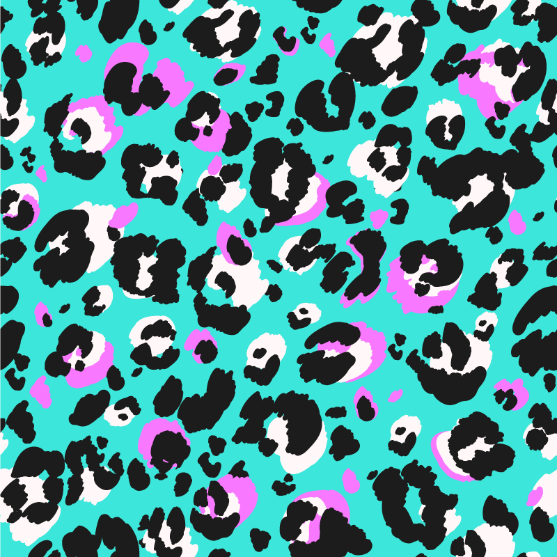 Tapis vinyle motif animal taches de léopard colorées - TenStickers