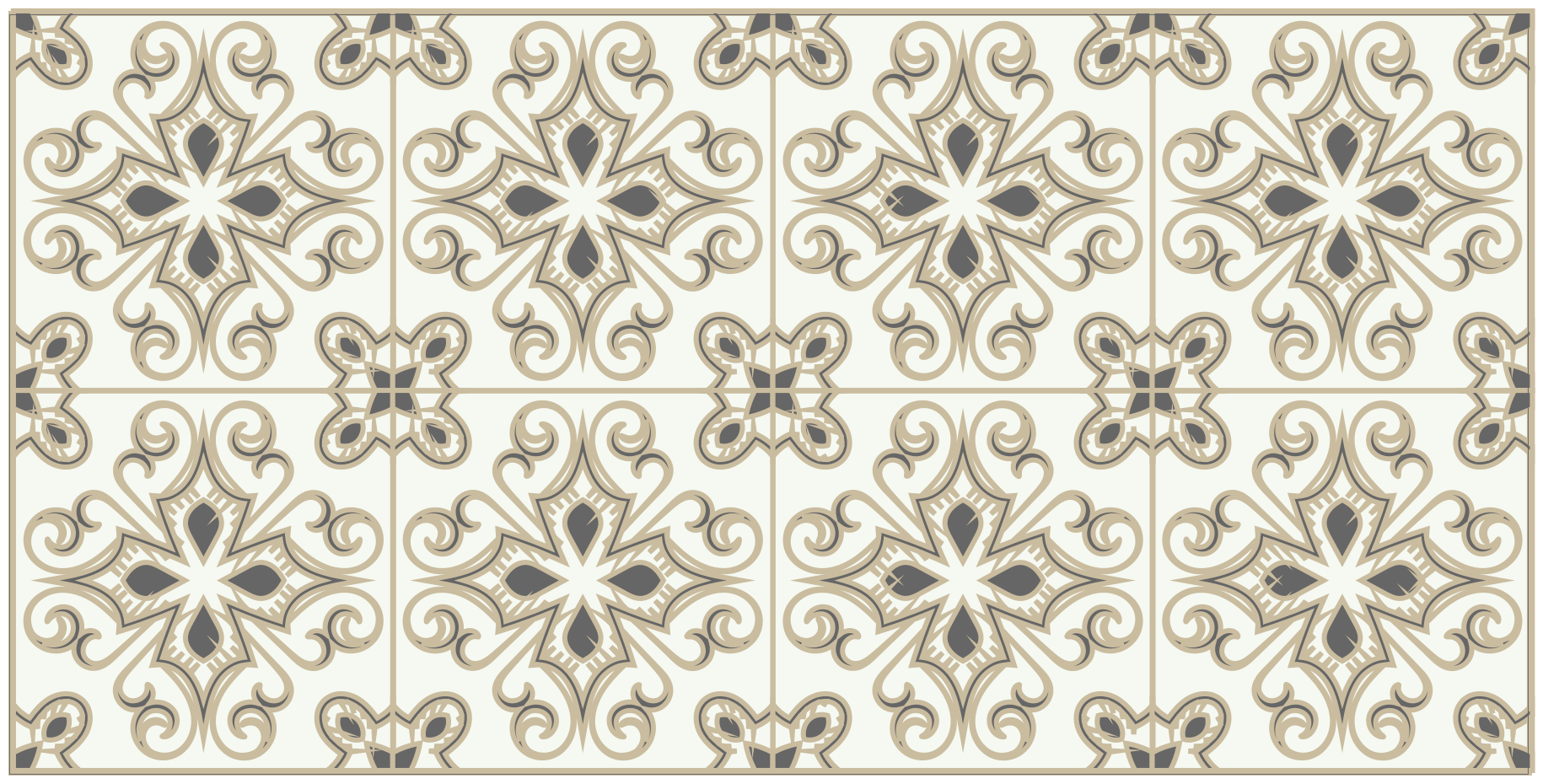 Tapis mosaique vinyle motif de mosaïque classique - TenStickers