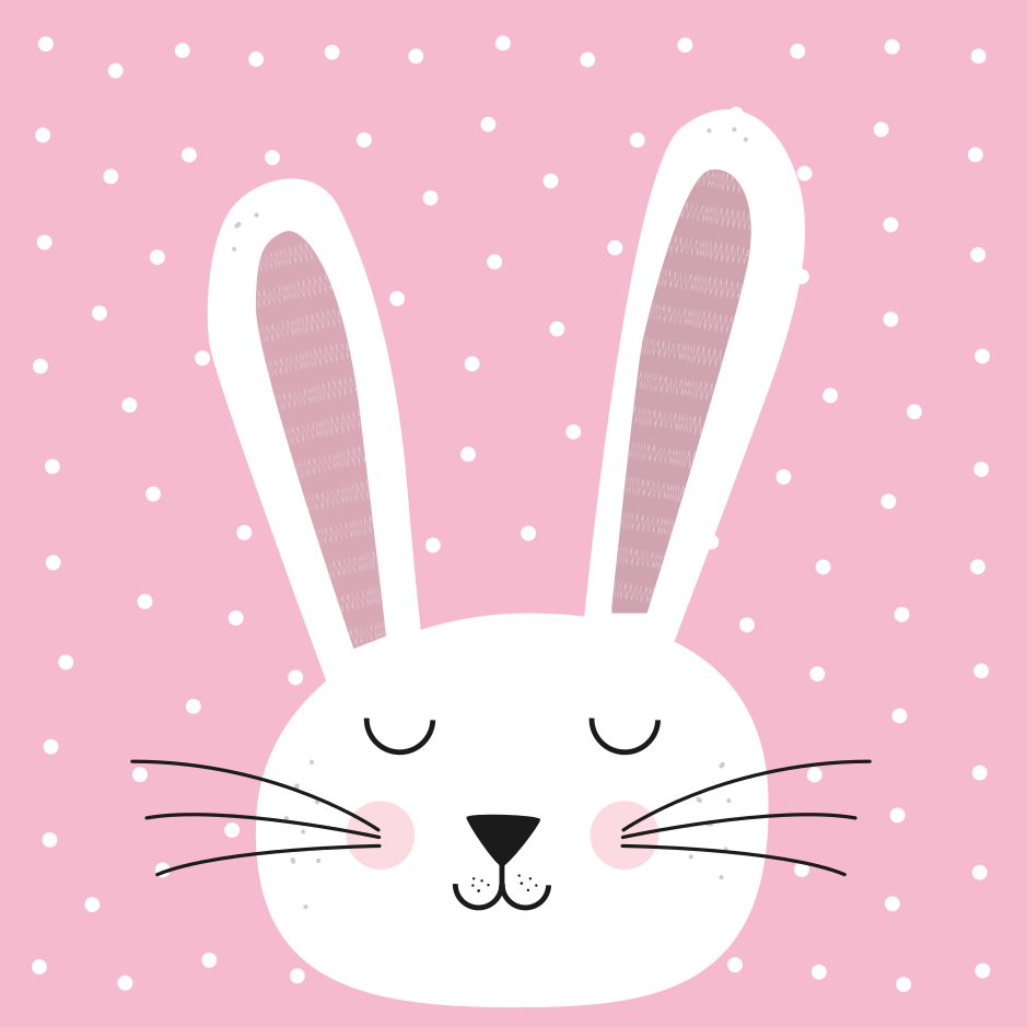 Tapis vinyle bébé lapin à pois - TenStickers