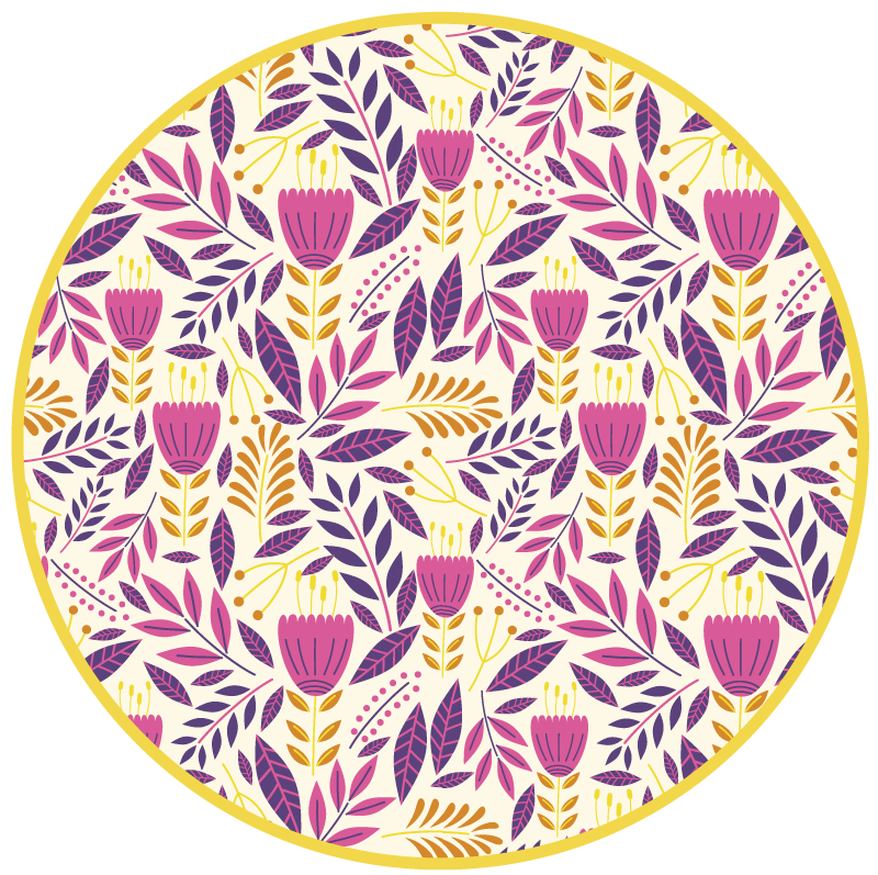 Tapis vinyle plantes conception de symétrie florale - TenStickers