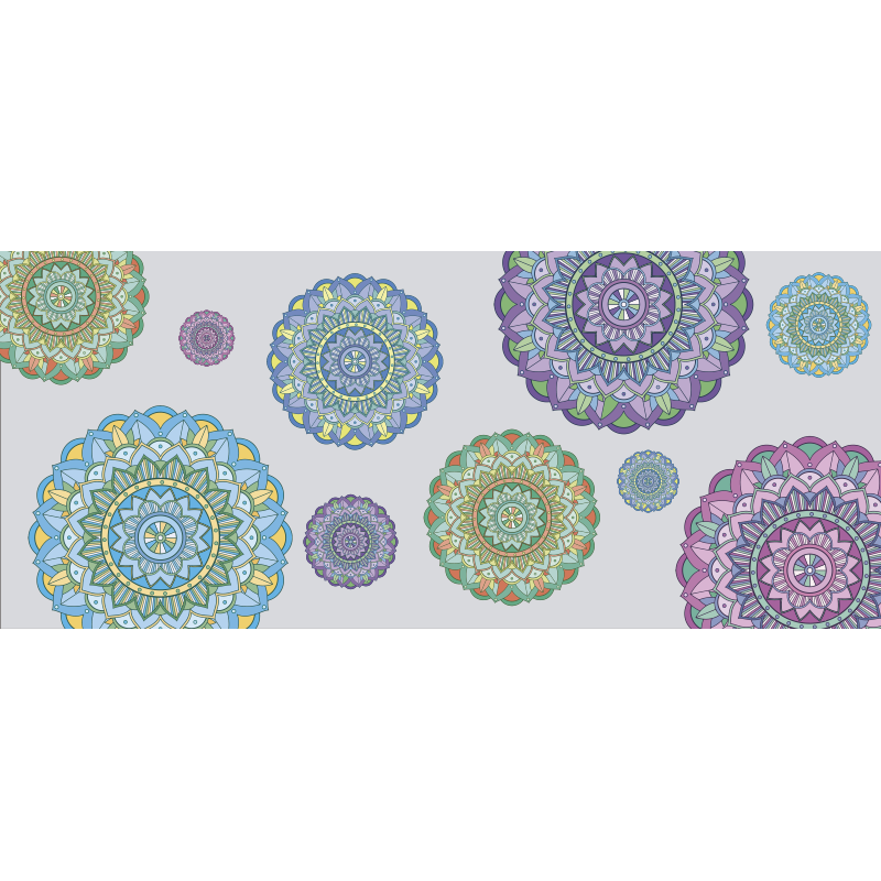 Tapis vinyle mandala ensemble de mandalas - TenStickers