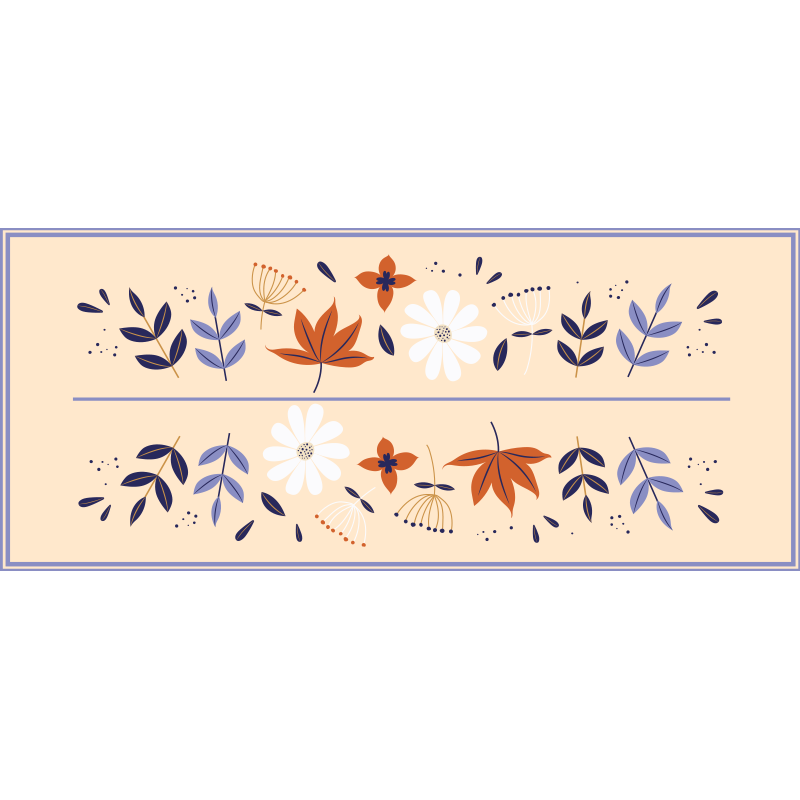 Tapis vinyle plantes ensemble de motifs botaniques - TenStickers