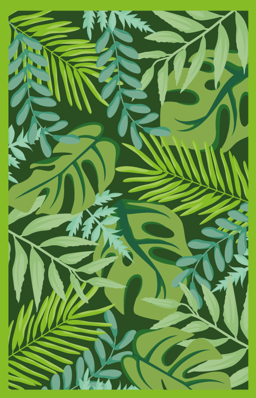 Tapis vinyle plantes décor de feuillage tropical - TenStickers
