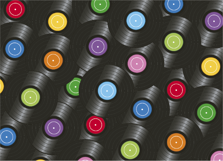 tapis vinyle retro Tapis en vinylee avec disques vinylee - TenStickers