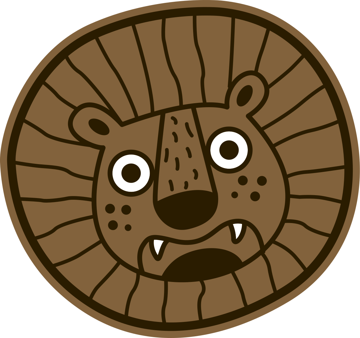 Tapis vinyle pour enfants cercle de dessin animé de lion - TenStickers