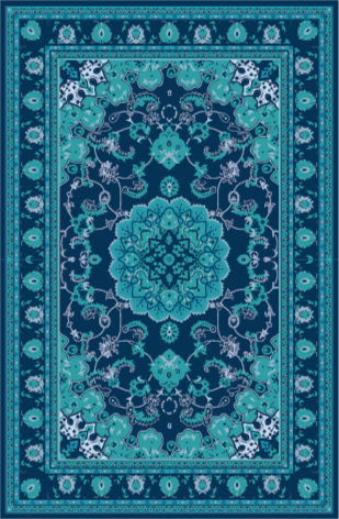 Tapis vinyle mandala élégance turquoise - TenStickers