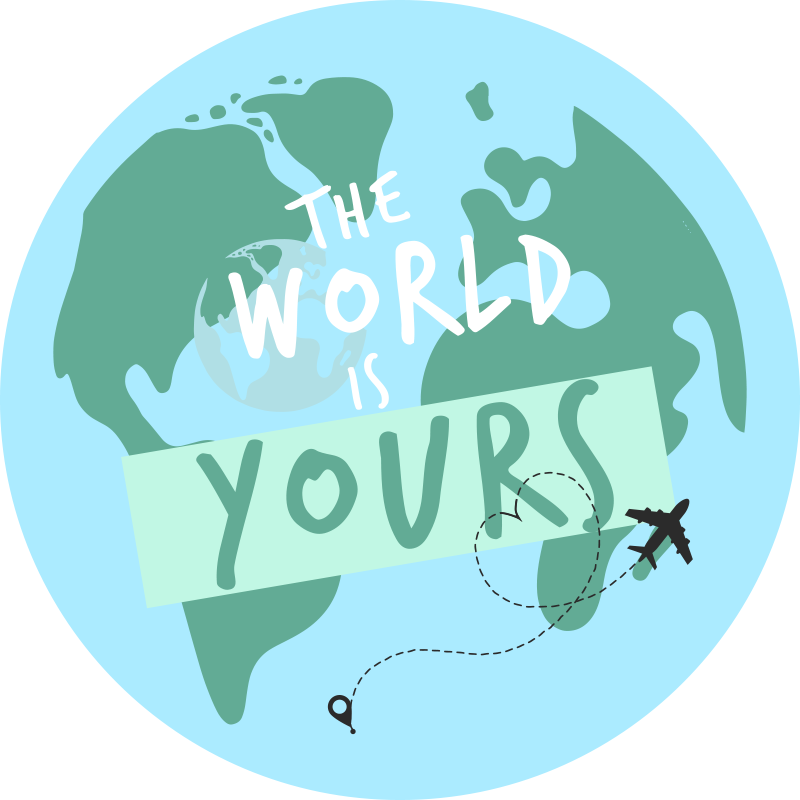 Tapis vinyle carte du monde aventure de voyage - TenStickers