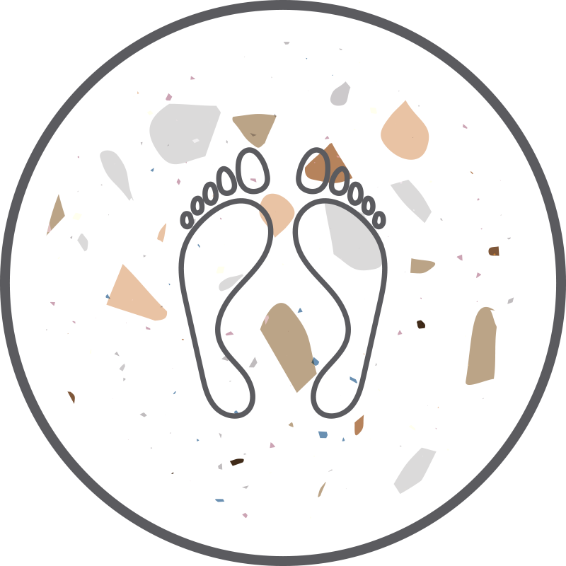 Tapis vinyle salle de bain rond empreintes terrazzo - TenStickers