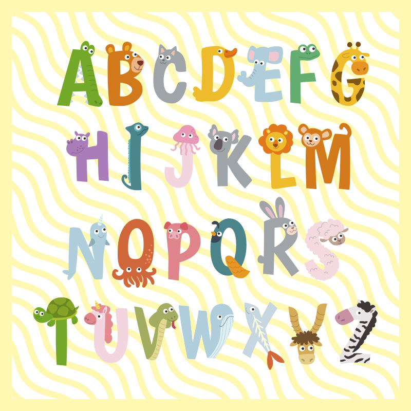 Tapis vinyle alphabet reconstitution de l'alphabet - TenStickers
