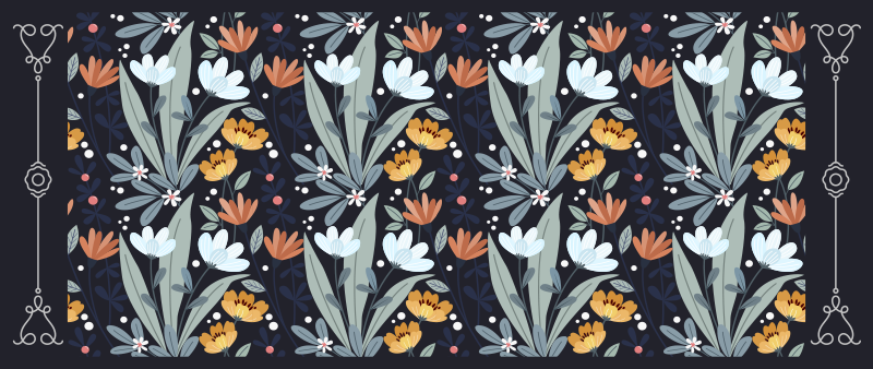 Tapis vinyle plantes modèle de composition florale - TenStickers