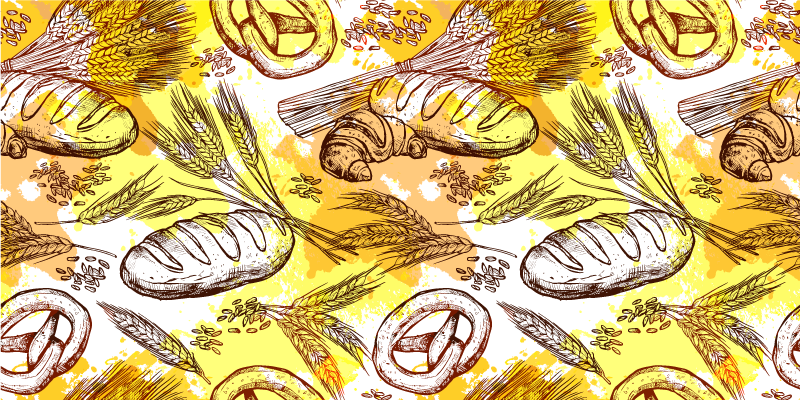 Tapis vinyle boulangerie jaune - TenStickers