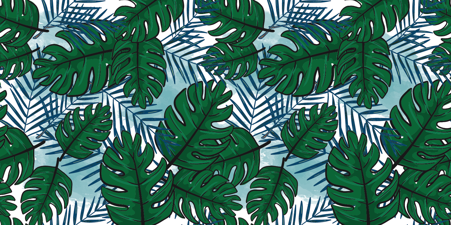 Tapis vinyle plantes motif de monstera tropical - TenStickers
