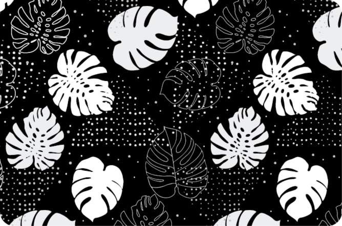 Tapis vinyle plantes botanique monochrome - TenStickers