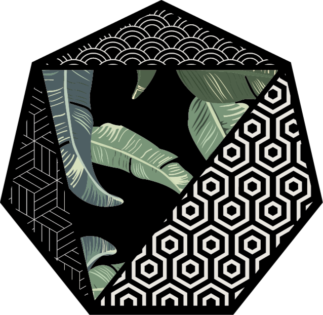 Tapis vinyle plantes hexagone botanique - TenStickers