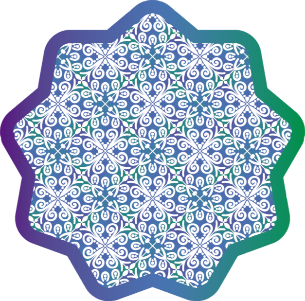 Tapis vinyle carreaux de ciment bleu et vert contour étoilé - TenStickers