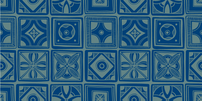 Tapis vinyle carreaux de ciment décoratif bleu - TenStickers