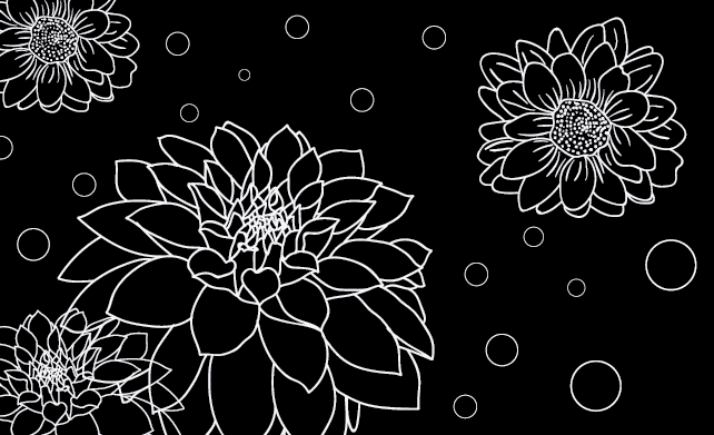 Tapis vinyle plantes contraste de contour floral - TenStickers