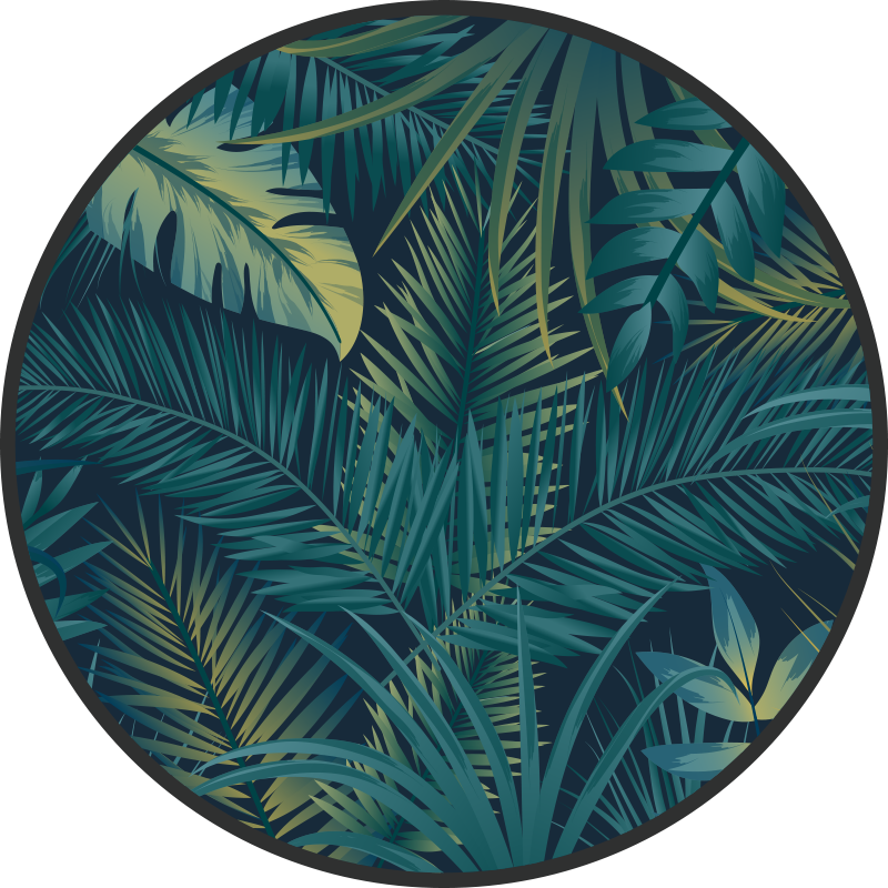 tapis vinyle salon Feuilles tropicales - TenStickers