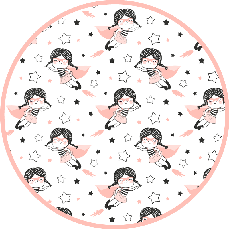Tapis vinyle pour enfants aire de jeux circulaire ballerine - TenStickers