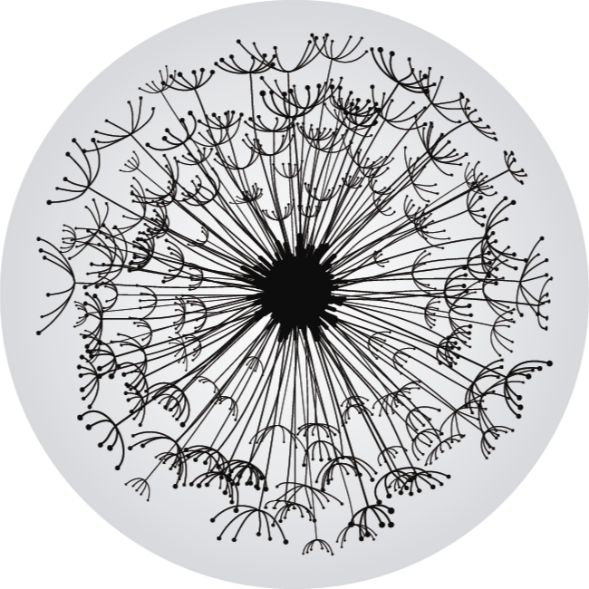 Tapis vinyle plantes silhouette de pissenlit - TenStickers