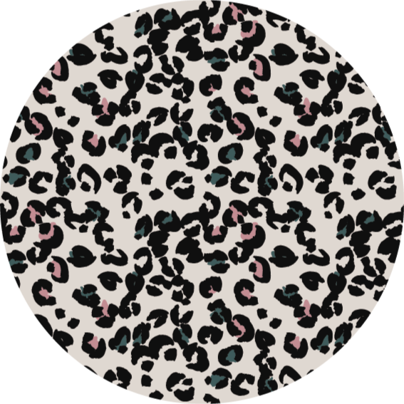 tapis vinyle chambre Tapis vinylee rond blanc léopard - TenStickers