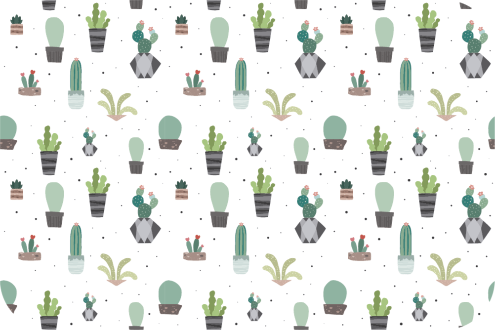 Tapis vinyle plantes motif de cactus - TenStickers