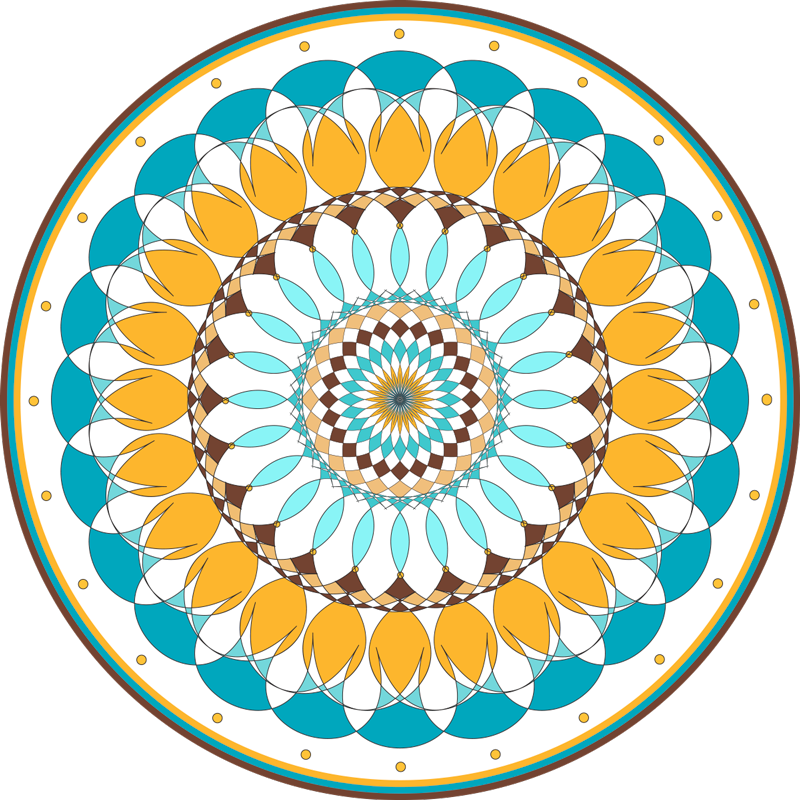 Tapis vinyle mandala cercles concentriques mandala - TenStickers