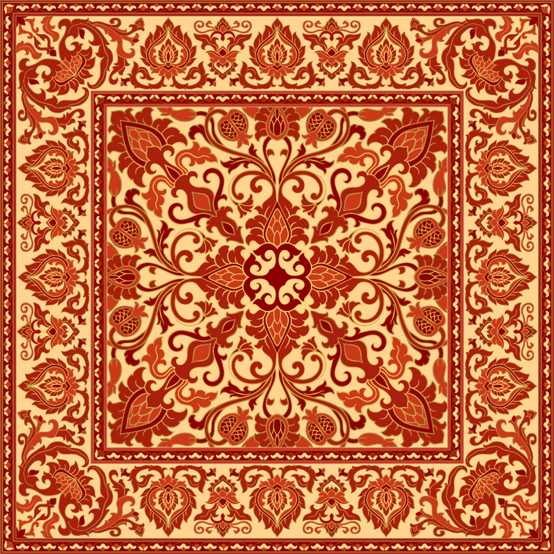 Tapis vinyle vintage inspiration baroque ornée - TenStickers