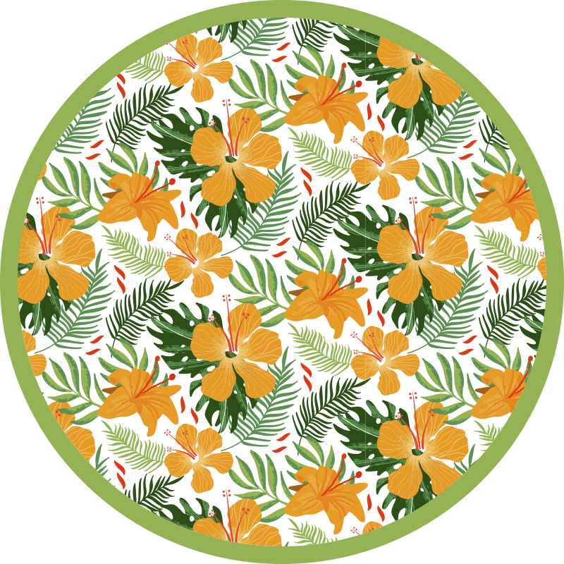 Tapis vinyle plantes harmonie florale tropicale - TenStickers