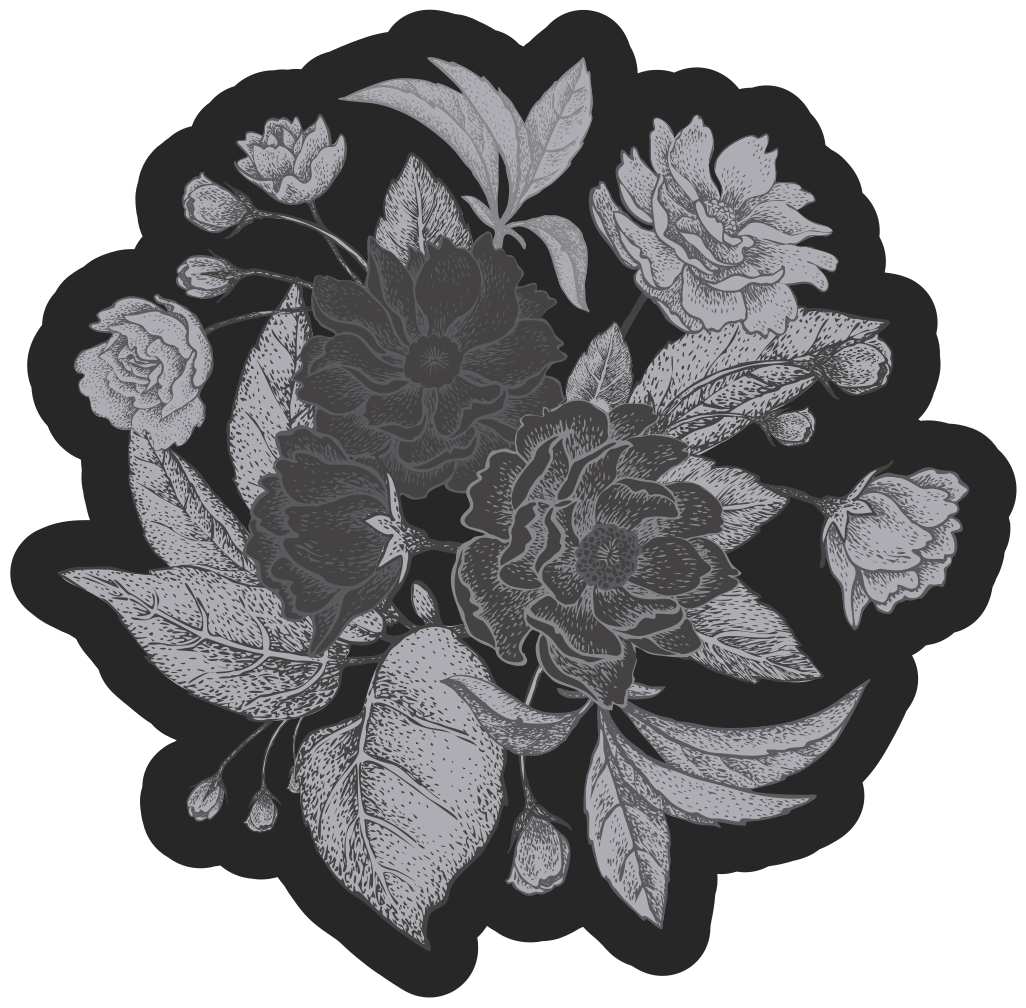 Tapis vinyle plantes affichage de contour floral - TenStickers