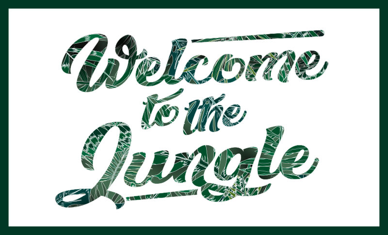 Tapis vinyle citation phrase de bienvenue dans la jungle - TenStickers